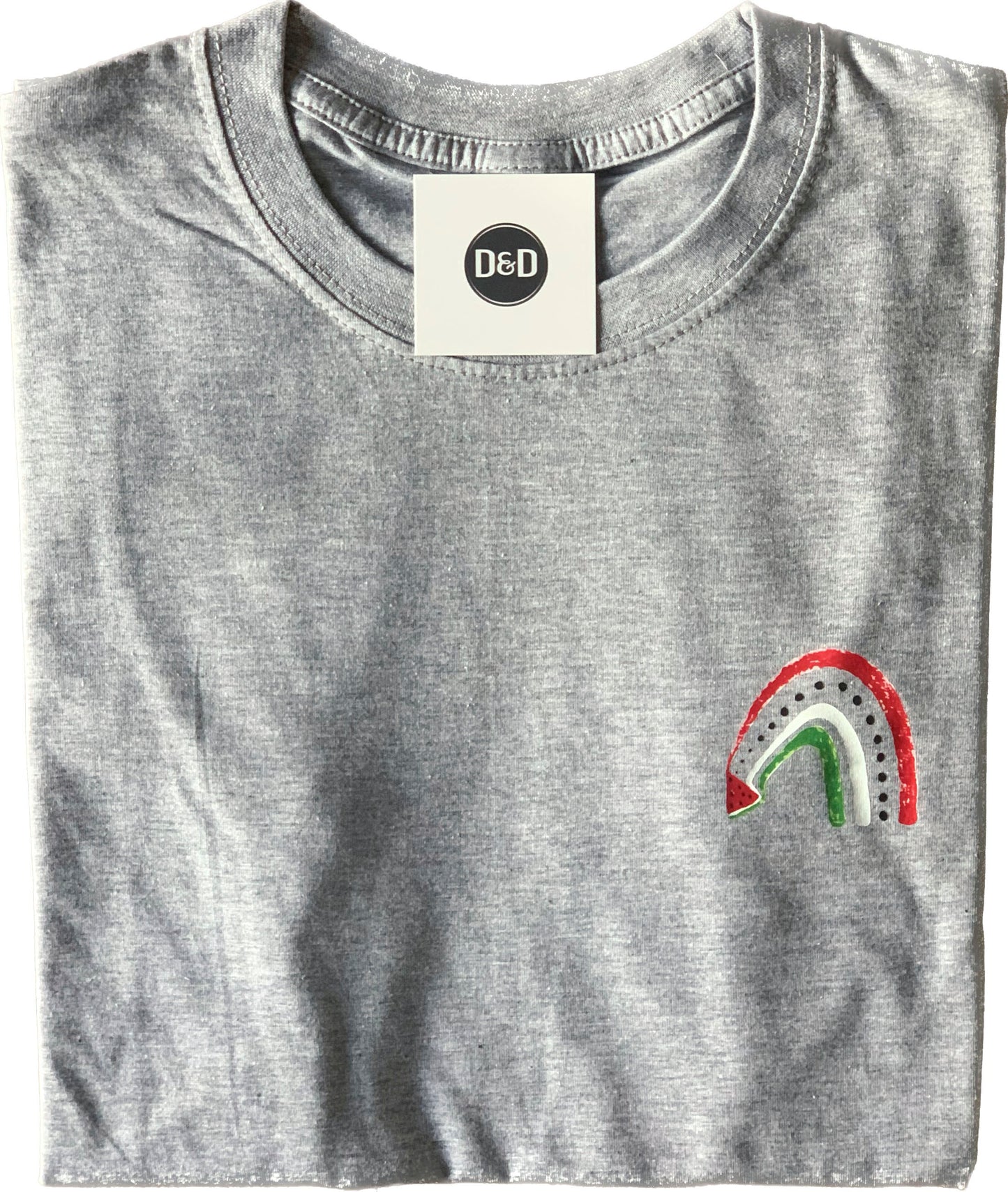Unisex 100% cotton tee with left chest watermelon motif