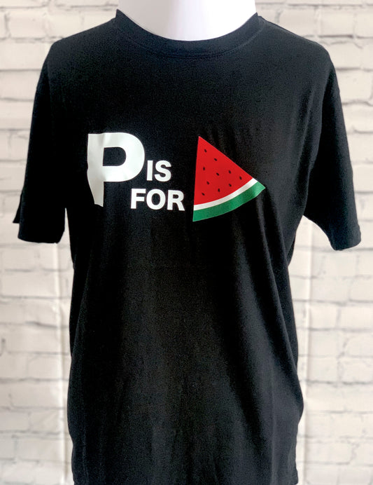 P is for Watermelon T-shirt supporting Palestine