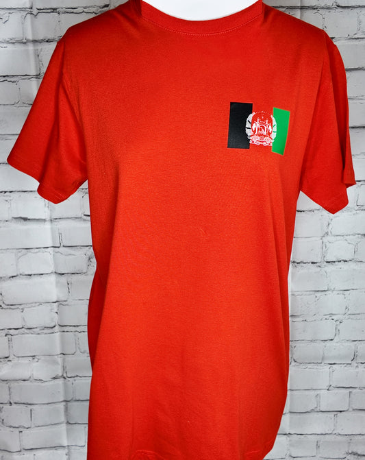 Afghanistan flag T-shirt 100% cotton front view