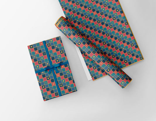 Luxury Eid gift wrap with bold, modern pattern
