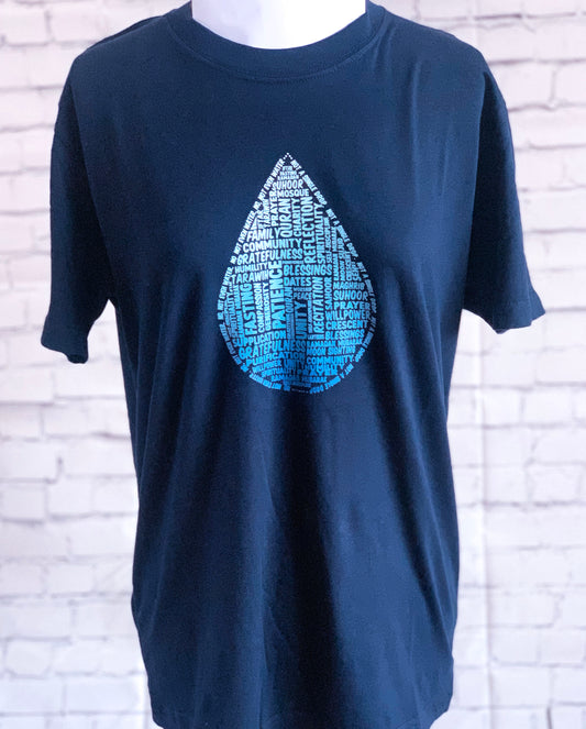 T-shirt with drop of water made of Ramadan and fasting words