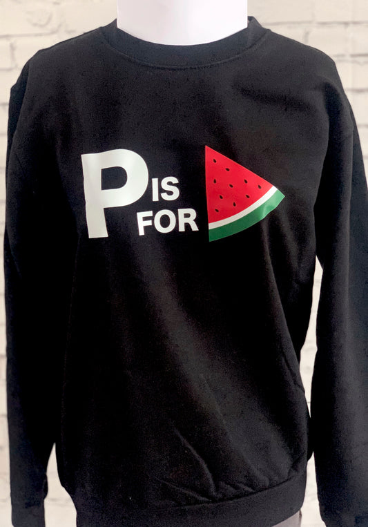 Unisex “P is for Watermelon” Palestine sweatshirt