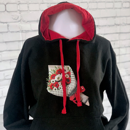 Unisex hoodie with cultural symbolism in sizes S–2XL